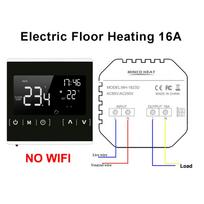 3A 16A termostatas vandens/dujinio katilo/elektrinio grindinio šildymo sistemoms, programuojamas skaitmeninis išmanusis temperatūros reguliatorius Water heating juoda