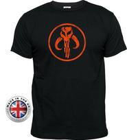 Žvaigždžių karai Mandalorian t-shirt Simbolis Mythosaur juodas T-shirt. Unisex arba prigludęs XL
