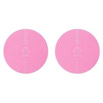 Pack of 2 Heat Resistant Silicone Round Pastry Board For Bread Pizza Cookie Dough Rolling Preparation And Baking Mat rožinė