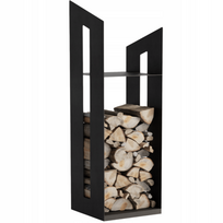 Malkų sandėliavimo stovas iš metalo su stogu, juodas - 122cm.