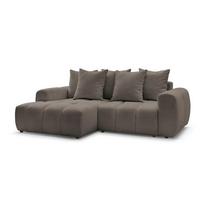 Rudos spalvos sulankstoma/su sandėliavimo vieta kampinė sofa iš boucle (su kairiuoju kampu/su gultu) Roxelane – Bobochic Paris
