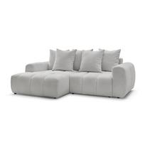 Šviesiai pilkos spalvos sulankstoma/su sandėliavimo vieta kampinė sofa iš boucle (su kairiuoju kampu/su gultu) Roxelane – Bobochic Paris