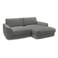 Tamsiai pilkos spalvos kampinė sofa iš boucle (su dešiniuoju kampu/su gultu) Leonore – Bobochic Paris