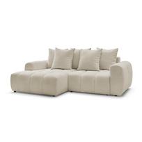 Smėlio spalvos sulankstoma/su sandėliavimo vieta kampinė sofa iš boucle (su kairiuoju kampu/su gultu) Roxelane – Bobochic Paris