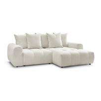 Baltos spalvos sulankstoma/su sandėliavimo vieta kampinė sofa iš šenilinio audinio (su dešiniuoju kampu/su gultu) Roxelane – Bobochic Paris