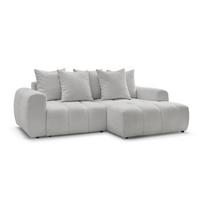 Šviesiai pilkos spalvos sulankstoma/su sandėliavimo vieta kampinė sofa iš boucle (su dešiniuoju kampu/su gultu) Roxelane – Bobochic Paris