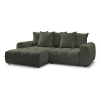 Khaki spalvos sulankstoma/su sandėliavimo vieta kampinė sofa iš šenilinio audinio (su kairiuoju kampu/su gultu) Roxelane – Bobochic Paris