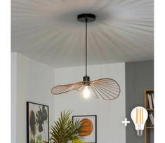 Brilagi - LED liustra ant vielos CERIA WIRE 1xE27/40W/230V 40x56 cm bronzinė