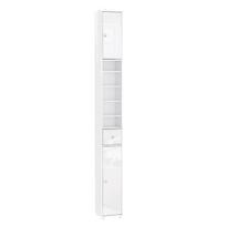 SoBuy BZR167-GW aukštas vonios spintas - perlų baltas medžių kompozitas, 180cm