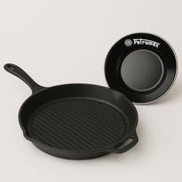 Rifliuota ketaus keptuvė Petromax 35cm + dovana