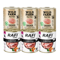DOLINA NOTECI Rafi Classic su kalakutiena + WILD FARM Pate Chicken 6x800g