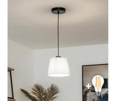Brilagi - CERIA LED pakabinamas šviestuvas ant laido, 1xE27/40W/230V, skersmuo 20,5 cm, baltas