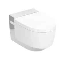 Geberit AquaClean - Elektroninė bidė Mera Classic su keramika, montuojama ant sienos, TurboFlush, SoftClosing, KeraTect, balta/blizgi chromuota 146.200.21.1