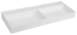 Sapho Godiva - Dvigubas praustuvas 119x44 cm, be perpildymo angos, 2 skylės maišytuvui, baltas GU119
