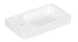 Villeroy & Boch Architectura - Praustuvas rankoms, 48x28 cm, su perpildymo anga, maišytuvo skylė kairėje, Alpine White 43854801