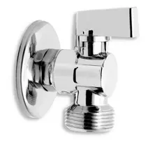 Ferro kampiniai vožtuvai - skalbimo mašinos kampinis vožtuvas su atbuliniu vožtuvu 1/2 "x3/4", chromuotas CF3027