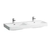 Laufen Pro S - Dvigubas praustuvas 120x47 cm, su 2 skylėmis maišytuvui, baltas H8149660001041