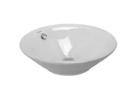 Duravit Starck 1 praustuvas su perpildymo anga, 53 cm skersmens, su WonderGliss, baltas, 04085300001