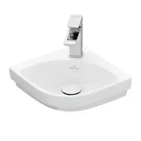 Villeroy & Boch Subway 3.0 - Kampinis praustuvas 32x32 cm, be perpildymo dangčio, su skyle maišytuvui, CeramicPlus, Alpine White 437146R1