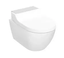 Geberit AquaClean - elektroninė bidė Tuma Comfort su keramika, montuojama ant sienos, TurboFlush, SoftClosing, KeraTect, šlifuoto nerūdijančio plieno 146.290.FW.1