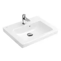 Villeroy & Boch Subway 2.0 - kampinis praustuvas 45x37 cm, su perpildymo anga, 1 skylė maišytuvui, baltas 73154501