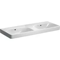 Geberit Smyle Square dvigubas praustuvas 120x48 cm, su perpildymo anga, be skylės maišytuvui, baltas 500.224.01.1