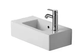Duravit Vero praustuvas, 50 x 25 cm, 1 skylė maišytuvui dešinėje, Alpių baltas, 0703500008