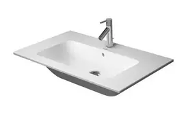 Duravit ME by Starck praustuvas, 83 x 49 cm, su 1 skyle maišytuvui, su WonderGliss, Alpine White 23368300001