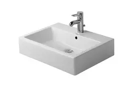 Duravit Vero praustuvas 60x47 cm, 1 skylė maišytuvui, Alpių baltas 0454600000