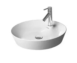 Duravit Cape Cod praustuvas be perpildymo angos, 48 ​​cm skersmens, su maišytuvo sala, baltas 2328480000