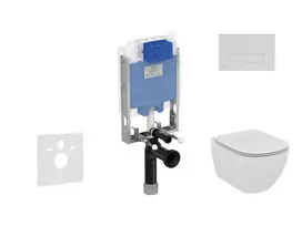 Ideal Standard ProSys – komplektas – pakabinamas rėmas, klozetas ir klozeto dangtis Tesi, mygtukas Oleas M2, Aquablade, SoftClose, matinis chromas ProSys80M SP74