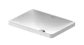 Duravit D-Neo - Įmontuojamas praustuvas 60x44 cm, be skylės maišytuvui, baltas 0358600079