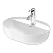 Duravit Luv -  praustuvas, 50x35 cm, be perpildymo angos, su skyle maišytuvui, baltas 0380500000
