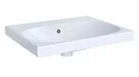 Geberit Acanto praustuvas 60x48 cm, su perpildymo anga, be skylės maišytuvui, baltas 504.620.01.1