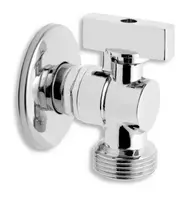 Ferro kampiniai vožtuvai - skalbimo mašinos kampinis vožtuvas su atbuliniu vožtuvu 1/2 "x3/4", chromuotas CF3016