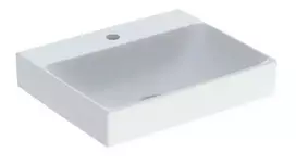 Geberit ONE - Praustuvas 50x40x14 cm, be perpildymo angos, su maišytuvo skyle, KeraTect, baltas 505.020.01.6
