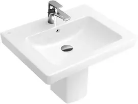 Villeroy & Boch Subway 2.0 praustuvas su perpildymo anga, 60x47 cm, CeramicPlus, Alpine White 711360R1