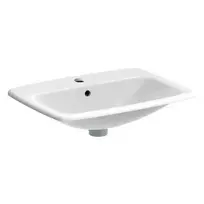 Geberit Selnova Square praustuvas 60x45 cm, su perpildymo anga, maišytuvo skyle, baltas 500.307.01.7