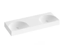 Ravak Lite - Dvigubas praustuvas 120x45 cm, be perpildymo angos, be maišytuvo skylės, baltas XJX01312001