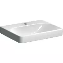 Geberit Smyle Square praustuvas 60x48 cm, be perpildymo angos, 1 skylė maišytuvui, baltas 501.732.00.1