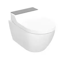 Geberit AquaClean - elektroninė bidė Tuma Comfort su keramika, montuojama ant sienos, TurboFlush, SoftClosing, KeraTect, stiklas/juoda 146.290.SJ.1