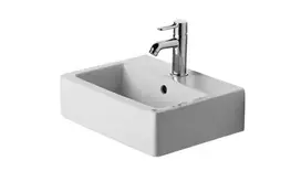 Duravit Vero praustuvas, 45 x 35 cm, 1 skylė maišytuvui, Alpių baltas, 0704450000