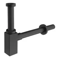 Sapho praustuvo sifonas 1 1/4", sifonas 32 mm, kvadratinis, matinės juodos spalvos SI415