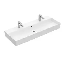 Villeroy & Boch Memento 2.0 dvigubas praustuvas 120x47 cm, su perpildymo anga, 2 skylės maišytuvui, Alpine White 4A22C401
