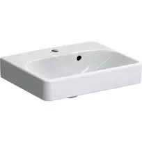 Geberit Smyle Square praustuvas 45x36 cm, su perpildymo anga, 1 skylė maišytuvui, baltas 500.222.01.1