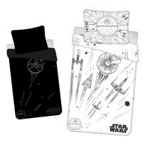 Viengulė vaikiška patalynė iš medvilnės su žėrinčiu efektu 140x200 cm Star Wars – Jerry Fabrics