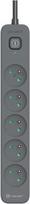 Tracer Surge protector power strip Power Line+ 1,8m Graphite 5 outlets