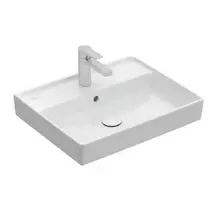 Villeroy & Boch Collaro praustuvas 55x44 cm, su perpildymo vožtuvu, su skyle maišytuvui, Alpine White 4A335501