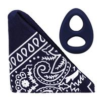 Doc Johnson The Code Navy Blue Silicone Ring & Bandana Set by Rock Solid