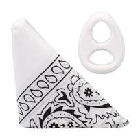Doc Johnson The Code Silicone Ring & Bandana Set White - Adjustable Comfort Duo